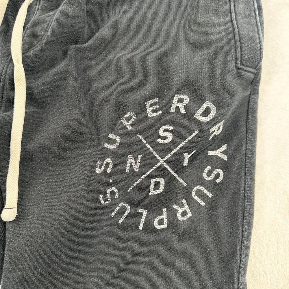 Superdry Surplus NY Mens Black Cotton Joggers Sweatpants Size L M70003TO